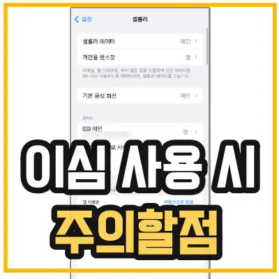 해외여행 이심 사용 시 주의할점이 있습니다. 관련 섬네일