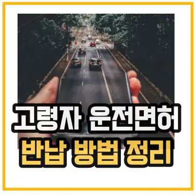 고령자 운전면허 반납 방법을 설명하기 위해 차량이미지를 섬네일로 보여주고 있다.